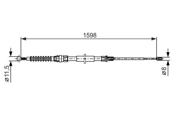 Тросовий привод, стоянкове гальмо, VW трос ручного гальма JETTA IV 11-, Bosch 1987482379