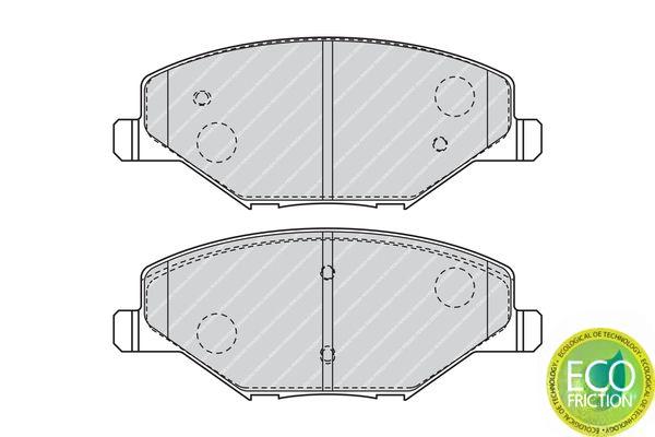 Комплект гальмівних накладок, дискове гальмо, Ferodo FDB4590