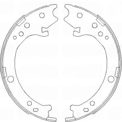 Комплект гальмівних колодок, стоянкове гальмо, задня вісь, HONDA Колодки гальмівні барабанні CR-V II 01-, Remsa 4690.00