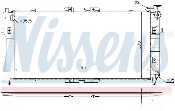 Радіатор, система охолодження двигуна, MAZDA Радіатор охолодження двиг. Mazda 626 IV,V 1.8/2.0 91-, Nissens 62392A