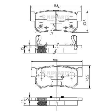 Комплект гальмівних накладок, дискове гальмо, Nipparts J3610401