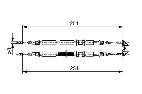 Тросовий привод, стоянкове гальмо, OPEL трос ручн.гальма Astra G, Bosch 1987477764