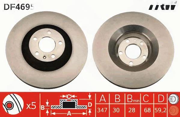 Гальмівний диск, Trw DF4695S