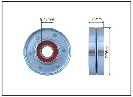 Натяжний ролик, поліклиновий ремінь, Audi 80/A4/A6/A8/Allroad, Skoda Superb I, VW Passat 2.4-2.8 08.91-03.08 76x17x26, Caffaro 17100