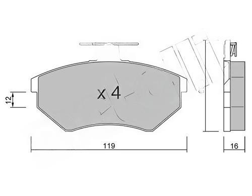 Комплект гальмівних накладок, дискове гальмо, Metelli 22-0050-0