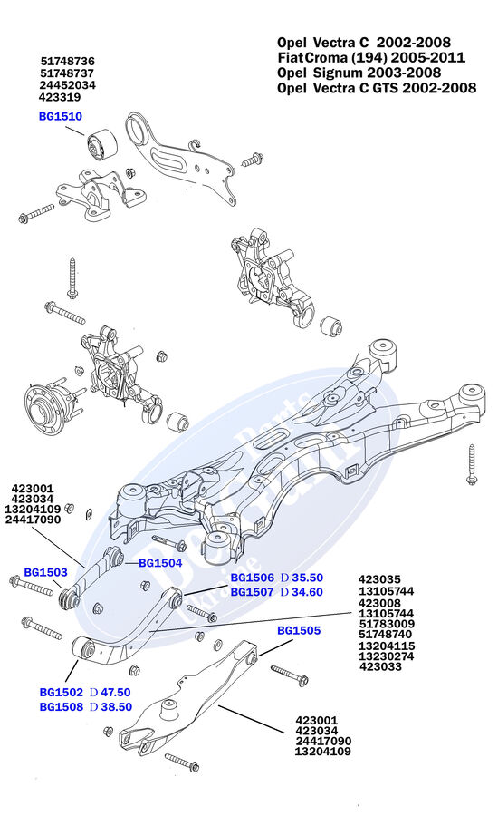 Опора, важіль підвіски, Belgum Parts BG1505