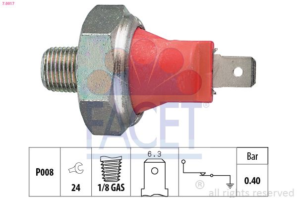 Гідравлічний вимикач, Chevrolet Aveo 1.2/1.5 i 08-&gt, /Daewoo Matiz 0.8/1.0 98-&gt, /Hyundai, Facet 7.0017