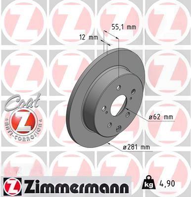 Гальмівний диск, Zimmermann 590.2801.20