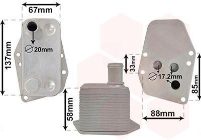 Охолоджувач оливи, моторна олива, BMW 18d/20d E87/E46/E60/E90, Van Wezel 06003555