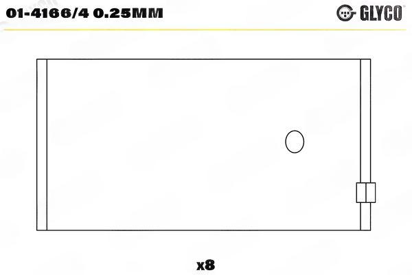 Підшипник шатуна, Glyco 01-4166/40.25MM