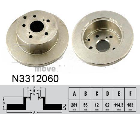 Гальмівний диск, Nipparts N3312060