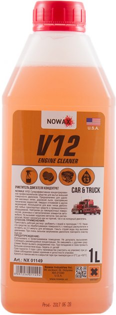 Очисник поверхні двигуна v12 engine cleaner 1l концентрат 1:10 (9шт.), Nowax NX01149