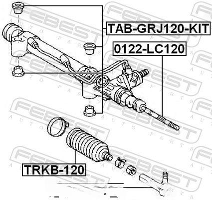 Опора, рульовий механізм, Febest TAB-GRJ120-KIT