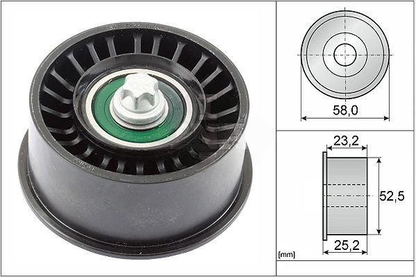 Відвідний/напрямний ролик, зубчастий ремінь, 25,20мм, Opel Astra G 1.4/1.6/1.8, Corsa C, Vectra C, Zafira, Ina 532047810