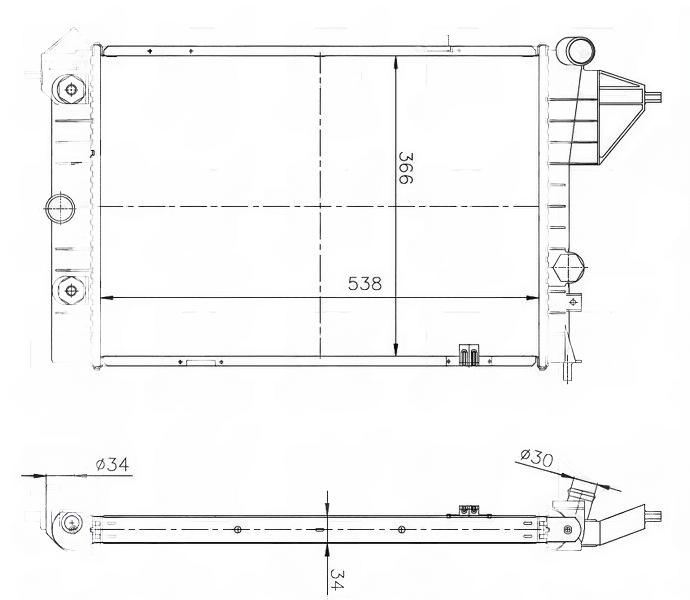 Радіатор, система охолодження двигуна, OPEL VECTRA, Nrf 513508A