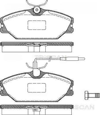 Комплект гальмівних накладок, дискове гальмо, Triscan 811025003