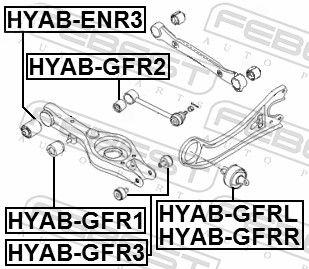 Опора, важіль підвіски, Febest HYAB-GFR2