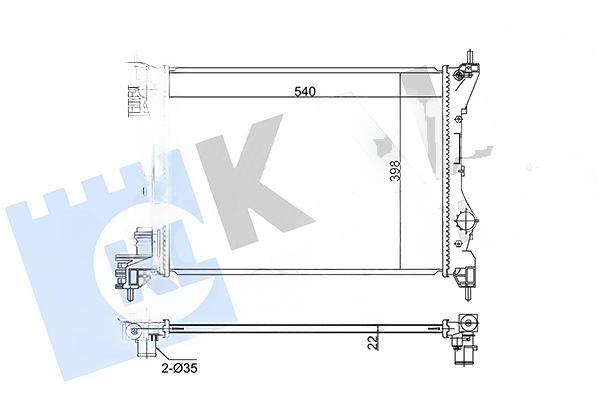 Радіатор, система охолодження двигуна, Kale Oto Radyatör 351280