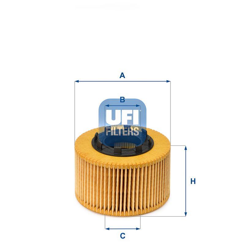 Оливний фільтр, фільтрувальний елемент, FORD TRANSIT 00-06, Ufi 25.015.00