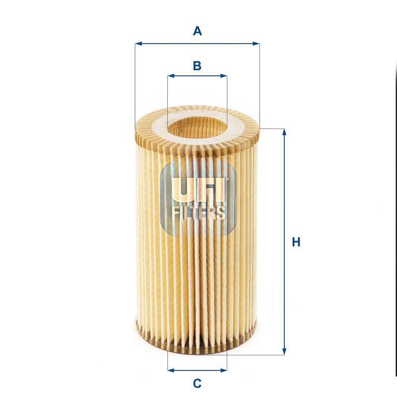 Оливний фільтр, фільтрувальний елемент, Ufi 25.002.00