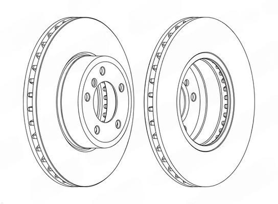 Гальмівний диск, з вентиляцією, 324мм, кількість отворів 5, BMW 5-Series (E60, E61), 6-Series (E63), Jurid 562397JC-1