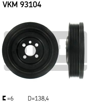 Шків, колінчатий вал, AUDI/SEAT/SKODA/VW A4/A6/Q5/Toledo/Fabia/Octavia/Passat/Transporter "1,6/2,0L "95>>, Skf VKM93104