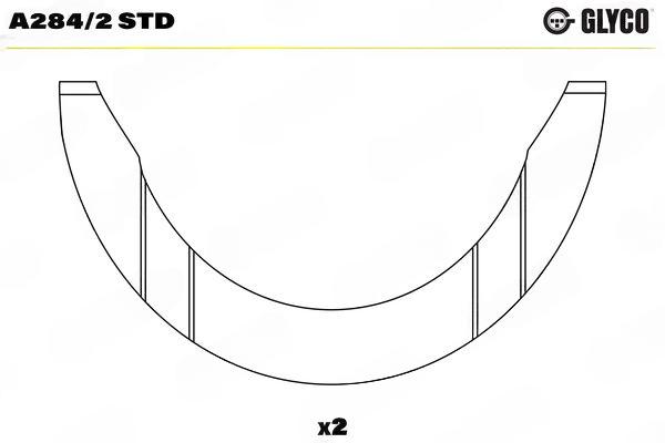 Проміжна шайба, колінчатий вал, Glyco A284/2STD