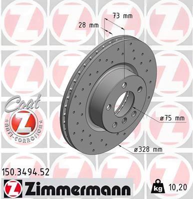 Гальмівний диск, Zimmermann 150.3494.52