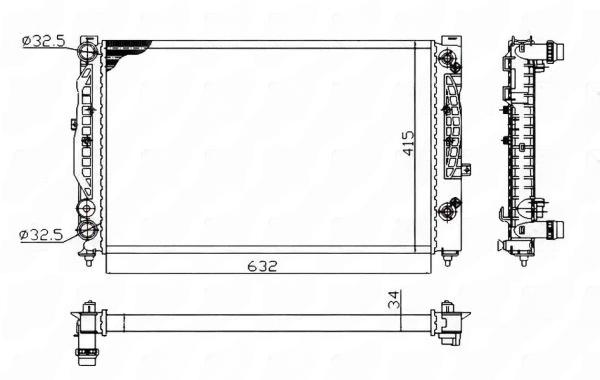 Радіатор, система охолодження двигуна, Audi A4/A6/VW Passat 94-05 (Economy Class), Nrf 529504A