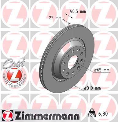 Гальмівний диск, Zimmermann 100.3309.20