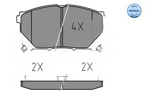 Комплект гальмівних накладок, дискове гальмо, Meyle 0252398916