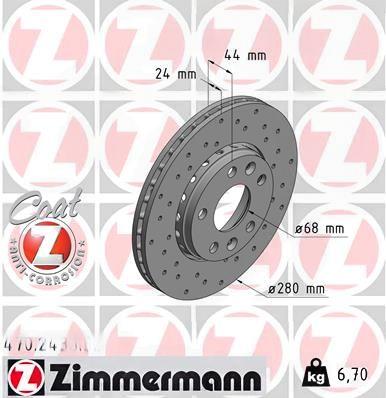 Гальмівний диск, Zimmermann 470.2433.52