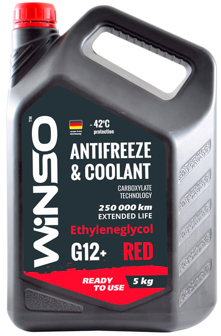 Антифриз, RED G12+ (червоний) Антифриз готовий до використання 5kg (4шт/ящ), Winso 880910