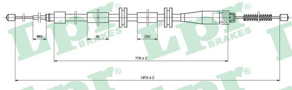 Тросовий привод, стоянкове гальмо, RENAULT Kangoo 08-17, Kangoo 09-17, Lpr C1664B