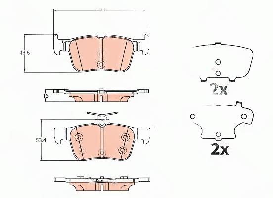 Комплект гальмівних накладок, дискове гальмо, Trw GDB2133