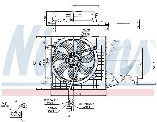 Вентилятор, система охолодження двигуна, AUDI,SEAT,SKODA, VW, Nissens 85249