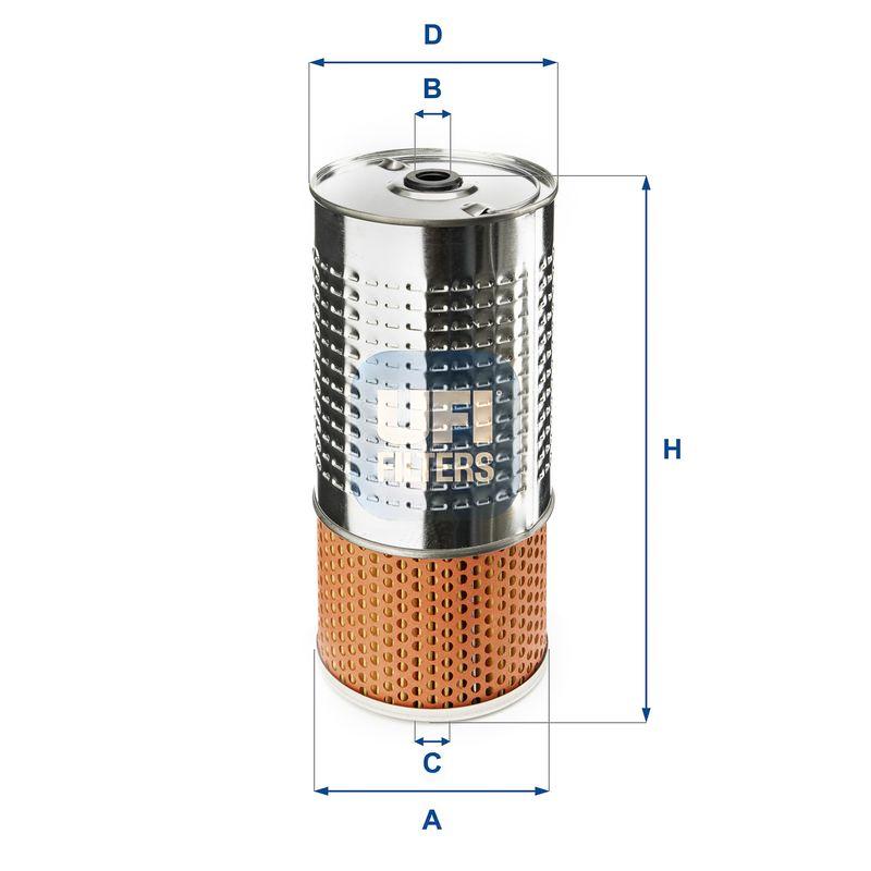 Оливний фільтр, фільтрувальний елемент, MERCEDES DIESEL W123, Ufi 25.499.00