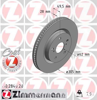 Гальмівний диск, Zimmermann 590284020