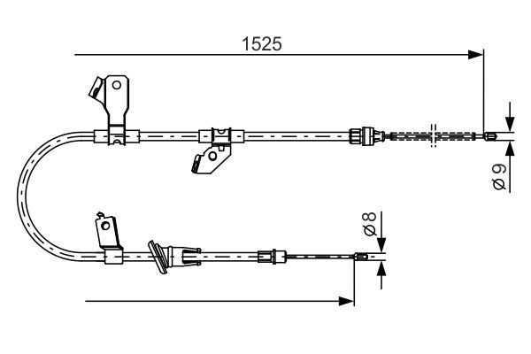 Тросовий привод, стоянкове гальмо, MITSUBISHI COLT VI 04-, Bosch 1987482247