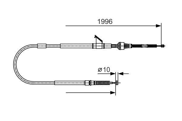 Тросовий привод, стоянкове гальмо, MITSUBISHI трос ручн.гальма лів.L200 96-, Bosch 1987482068