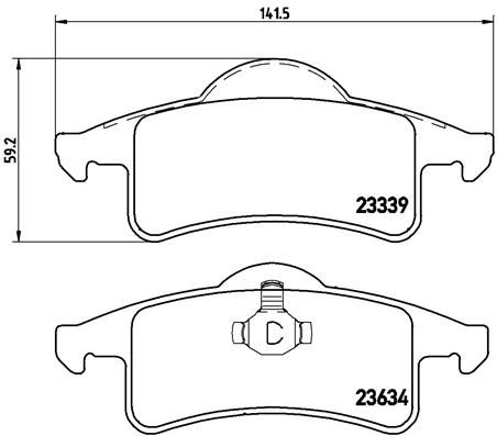 Комплект гальмівних накладок, дискове гальмо, Brembo P37006