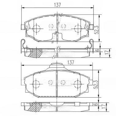 Комплект гальмівних накладок, дискове гальмо, Nipparts J3600523