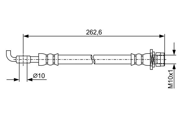 Гальмівний шланг, 250мм, TOYOTA Yaris 10-, Bosch 1987481936
