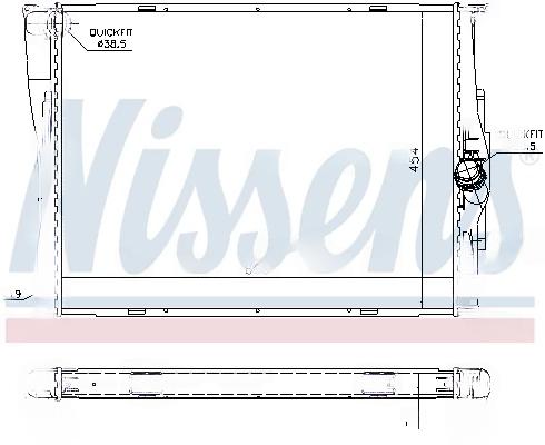 Радіатор, система охолодження двигуна, BMW Радіатор охолодження (механіка) 1/3 E90, X1 E84 2.0/3.0, Nissens 60786A