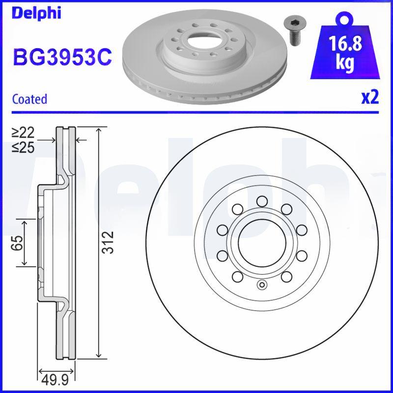 Гальмівний диск, Delphi BG3953C