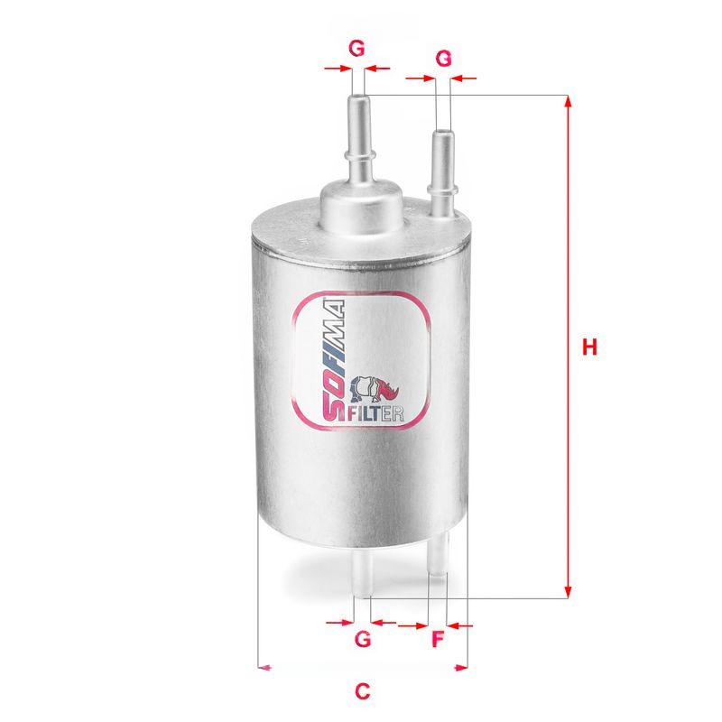 Фільтр палива, фільтрувальний елемент, AUDI/SEAT "1,8 "02-10, Sofima S1958B