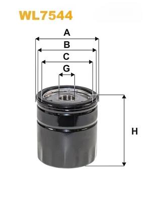 Оливний фільтр, фільтр для накручування, PSA 2.0, 2.2 BlueHDI 15-, Wix Filters WL7544