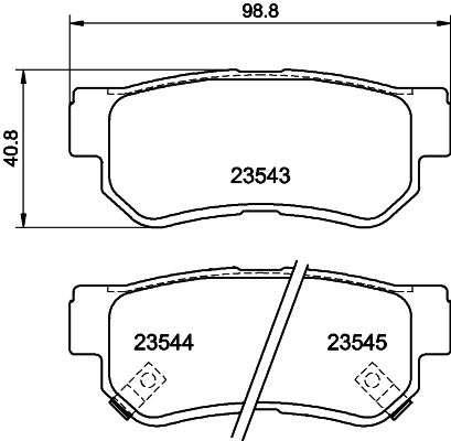 Комплект гальмівних накладок, дискове гальмо, Hella 8DB355009-971