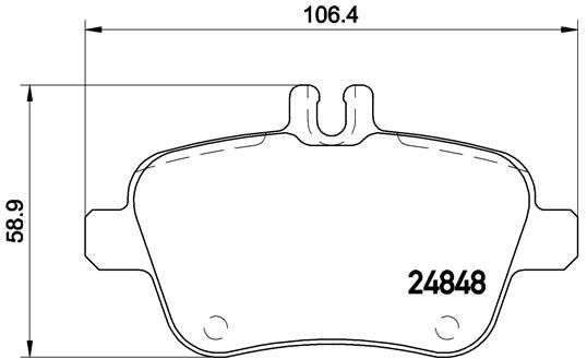 Комплект гальмівних накладок, дискове гальмо, Brembo P50091X