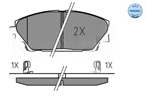 Комплект гальмівних накладок, дискове гальмо, Meyle 0252587516